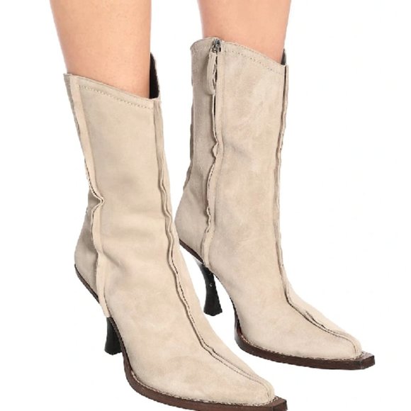 Acne Studios Western Goat Skin Boot Nude Beige Cream - Picture 6 of 10